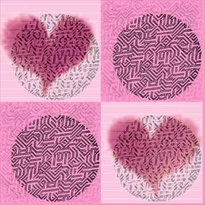 Pink Pixel Heart Quilt interactive GIF animation